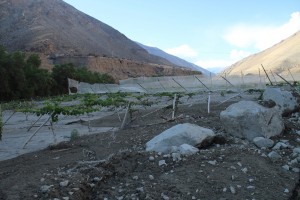 parrones bajo lodo en Quebrada seca