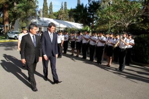 policia de san juan da bienvenida a intendente de coquimbo y gobernador de san juan